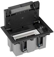 Лючок регулируемый в фальшпол Simon Connect Cima SF110 1х2 мод. 132x187x92мм IP44 графит картинка